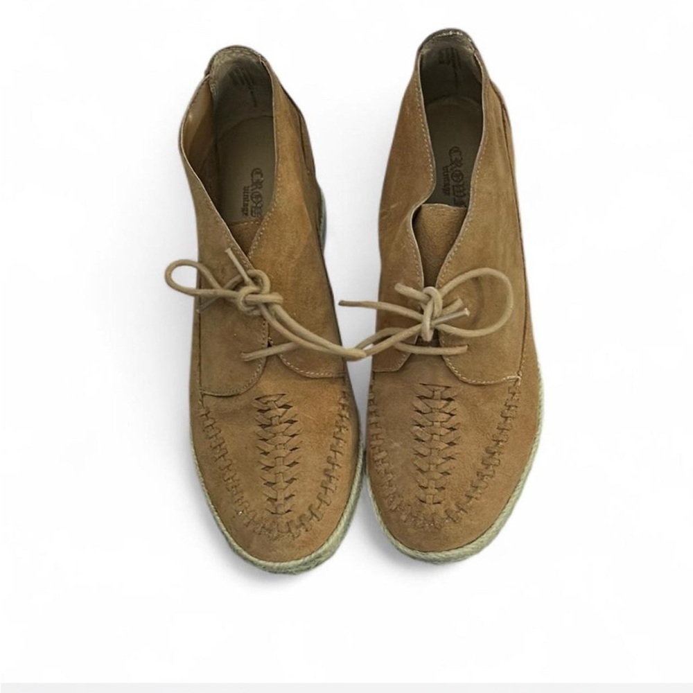 Crown Vintage Women’s Mara Hidden‎ Wedge Tan Leather Moccasin Booties - Size 8